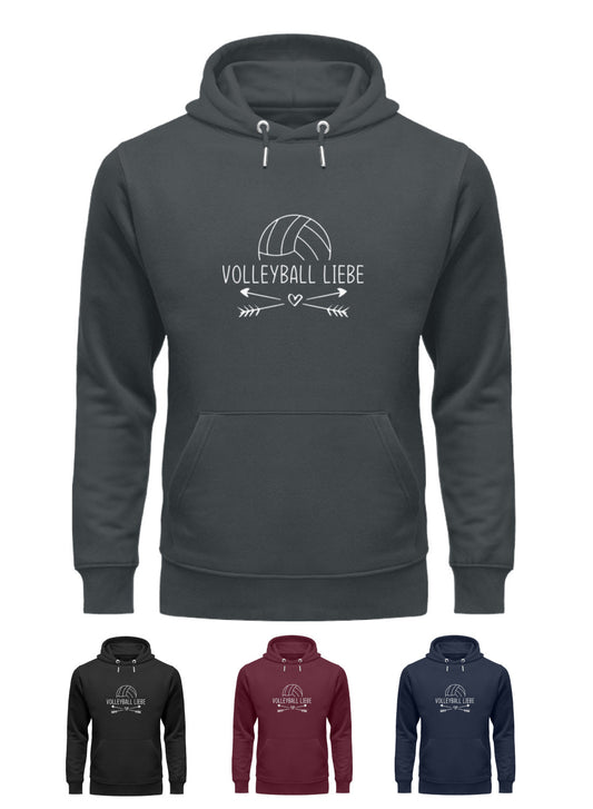 Volleyball Liebe  - Unisex Organic Bio-Baumwolle Hoodie