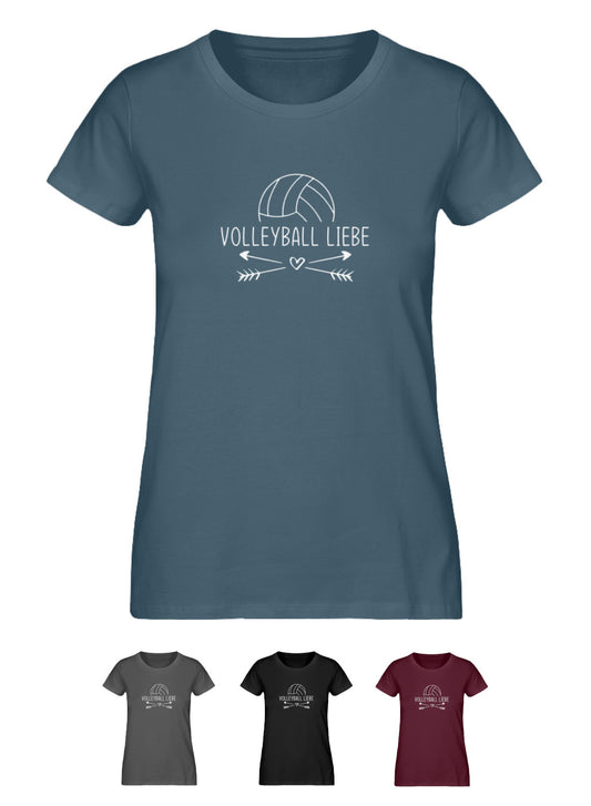 Volleyball Liebe  - Damen Premium Organic Bio-Baumwolle Shirt